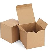 Eupako Gift Boxes 4x4x4 25 Pack Brown Kraft Paper Box with Lids Party Favor Boxes for Bridesmaids...