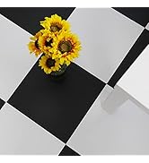 LXCREAT 20pcs 12in x 12in Black and White Peel and Stick Floor Tiles, Simple Vintage Self-Adhesiv...