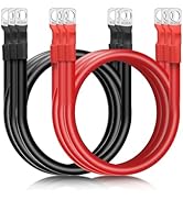 Linkstyle 6PCS 4 AWG Battery Cables, 12 Inch 30CM Pure Copper Power Inverter Wire with 5/16" Lugs...