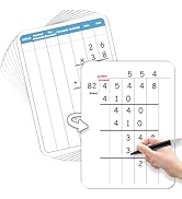 24 Pack Long Division Whiteboard for Kids Teaching Multiplication Double-Sided Cardboard Board Di...