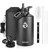 RAYMYLO One Gallon Water Bottle Insulated, Triple Walled Vacuum Stainless Steel (Cold for 48 Hrs)...