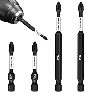 GRENPRO Screwdriving Power Bits PH2-2IN+3.5IN*4pcs Magnetic Phillips #2 Insert Bits S2 Steel Anti...