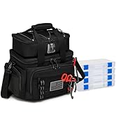 oinitiry Fishing Tackle Bag, Equipped With 4 Tackle Boxes and Detachable Reel Storage Pouch, Wate...