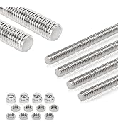 Arwnnklo 4 Pcs 304 Stainless Steel M10 Fully Threaded Rod,10"(255mm) Long Threaded Rod,Right Hand...