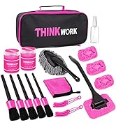 THINKWORK Pink Car Duster Interior Kit, Perfect Car Detailing Kit, Car Detailing Brush Kit for Cl...
