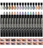 MooGlamor Colorful Shimmery Eye Shadow Stick Glittering Eye Shadow Sticks Set with Retractable an...