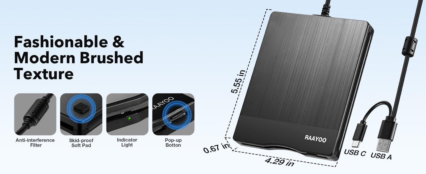floppy disk reader brushed texture