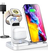 RJR 3 in 1 Wireless Charging Station for Apple Devices, Charging Dock for iWatch 9 8 7 6 SE 5 4 3...