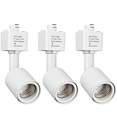 mirrea H Type Track Lighting Head to E26 Medium Screw Base Adapter Light Direction Adjustable Pac...
