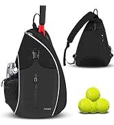 Tennis Sling Bag, Water Resistant Tennis Crossbody Backpack for Men Women, Holds Tennis Badminton...