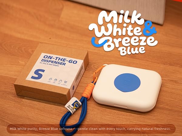 mini wipes case Milk White & Breeze Blue