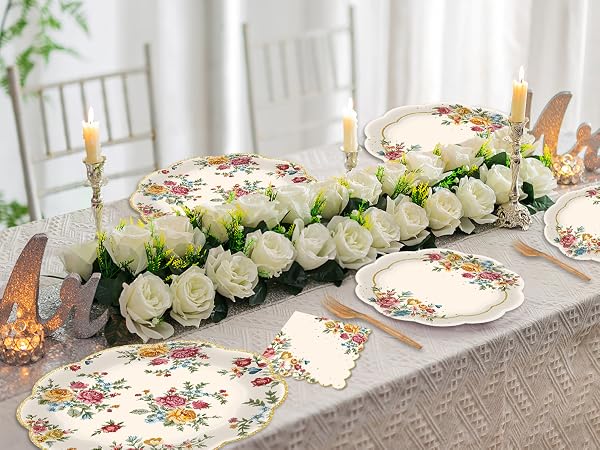 Vintage Floral Tableware Set