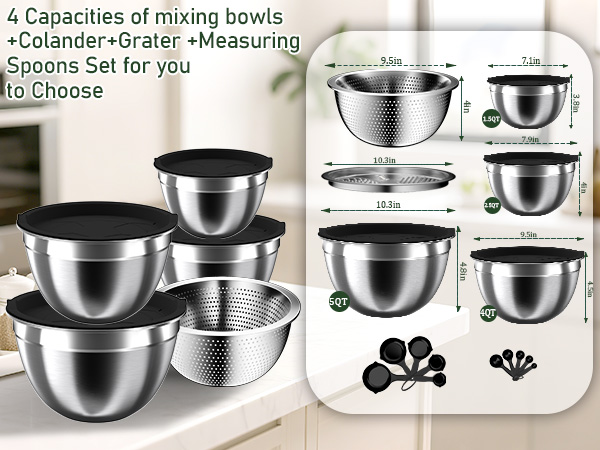 mixing bowl set with lids
