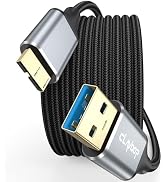 USB 3.0 to Micro B Cable 10ft, External Hard Drive Cord 5Gbps SuperSpeed Data Transfer Nylon Brai...