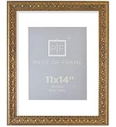 Golden State Art, 11x14 Ornate Finish Photo Frame, with White Mat for 8x10 Picture & Real Glass, ...
