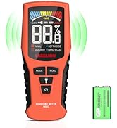 LASELION Pinless Moisture Meter MS02 Non-Destructive Wood Moisture Meter Detector with Large LCD ...