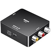 HDMI to RCA Converter, HDMI to AV Adapter Video Audio Converter Supports PAL/NTSC for Older TV, T...