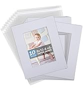 Somime Acid Free 8x10 Frame Mat Set, White 8x10 Matte for 5x7 Pictures with Core Bevel Cut for Ph...
