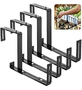 Cozcty 4 Pack Window Box Brackets, No Drill Adjustable Planter Box Brackets, Heavy Duty Deck Rail...