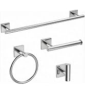 USHOWER 5PCS Brushed Nickel Bathroom Accessories Set, 18-Inch Towel Bar Set | Thicken SUS304 Stai...