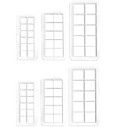 6Pcs White Square Cookie Cutter Set, Geometric Multicutter Cake Fondant Cutter,3 Size Square Bisc...