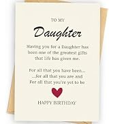 WowBefun, Daughter Birthday Card, Birthday Card Daughter, Happy Birthday Daughter, Daughter Birth...