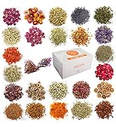 24 Bags Dried Flowers,100% Natural Dried Flowers Herbs Kit for Soap Making, DIY Candle Making,Bat...