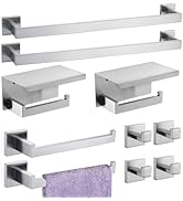 Bathroom Hardware Set 10-Piece Towel Bar Set Stainless Steel Bathroom Accessories Set Bath Towel ...