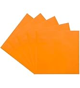 Sveikie 150 PCS Orange Double-Ply Cocktail Napkins - 6.5x6.5 Inch Disposable Paper Napkins, Soft ...