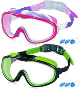 COOLOO Kids Swim Goggles for Age 3-15, 2 Pack Kids Goggles for Swimming with Nose Cover, No Leaki...