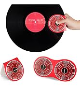 NUSWOR 2pcs Anti-Static Vinyl Record Cleaner & Protector Mat/Mitt - Soft Fiber LP Handler & Gripp...