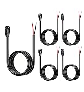 GGIPOWY DC Barrel Connector 5.5mmx2.1mm Female to Bare Wire, 5-Pack, 3.3ft | 18AWG DC Power Pigta...