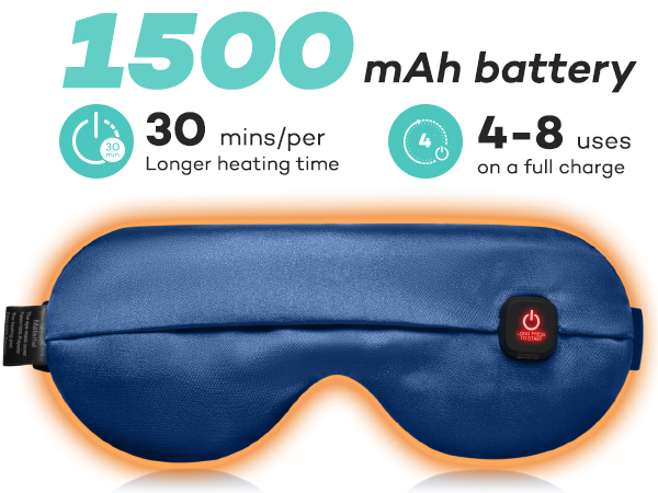 Cordless Heated Eye Mask, Long-Lasting Warm Eye Compress Mask for Dry Eyes Stye Relax Eye Strain