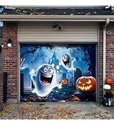 YUSPENYE Halloween Garage Door Decorations with Cute Ghost Design, Durable Halloween Garage Door ...