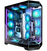 MUSETEX PC Case, Vertical GPU Mounting Design, Pre-Installed 5 PWM ARGB Fans, 360MM RAD Support, ...