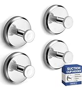 HOME SO Suction Cup Hooks for Shower, Bathroom, Kitchen, Glass Door, Mirror, Tile – Loofah, Towel...
