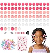 FunisFun 90Pcs Silicone Hair Beads 5mm Soft Pony Beads for Braids 3 Colors Cute Hair Accessories ...