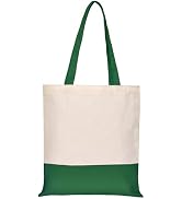 CNaiyunpin Canvas Tote Bag with Zipper & Inner Pocket, Reusable Grocery Shopping Bags, Fashionabl...