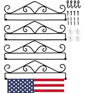 ZOOFOX 4 Pack Wall Garden Flag Holder, Metal Yard Flag Scroll Hanger for Outside, Decorative Bann...