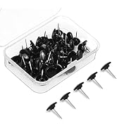 Lunies 50 PCS Black Push Pins for Cork Board, Thumb Tacks for Wall Hangings, Picture Hanging Nail...