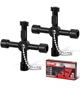 HAUTMEC 4 Way Sillcock Water Key Multi-functional Universal Cross Water Spigot Key Zinc Alloy Plu...