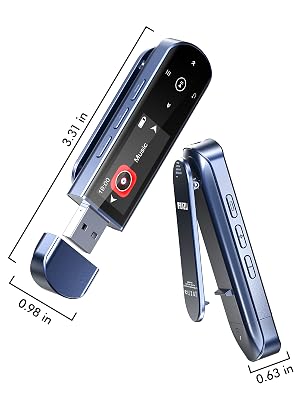 RUIZU USB Stick MP3 Player with Bluetooth, Clip on Portable Music Player for Kids Sports Running