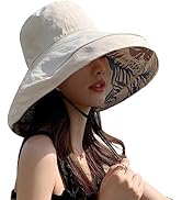 Super Wide Brim Women Sun Hat Cotton Floppy Packable Reversible Wired Edge Hats UV Protection Sum...