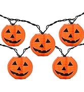 GOOTHY Halloween Pumpkin Lantern String Lights, 8.5Ft Halloween Orange Decorative String Lights w...