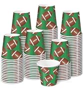 RUSPEPA Football Theme 3oz Paper Cups, 100 Pack Small Disposable Party Cups, Green Football Print...