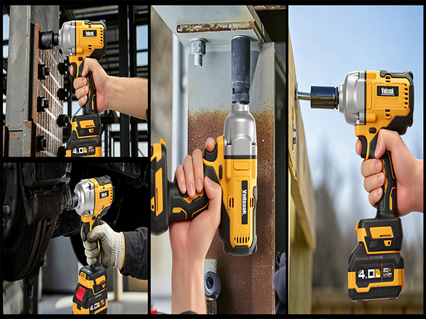 Cordless Impact Wrench, 1/2" Brushless Impact Driver, High Torque Impact Gun Car/Mower/Pickup Truck