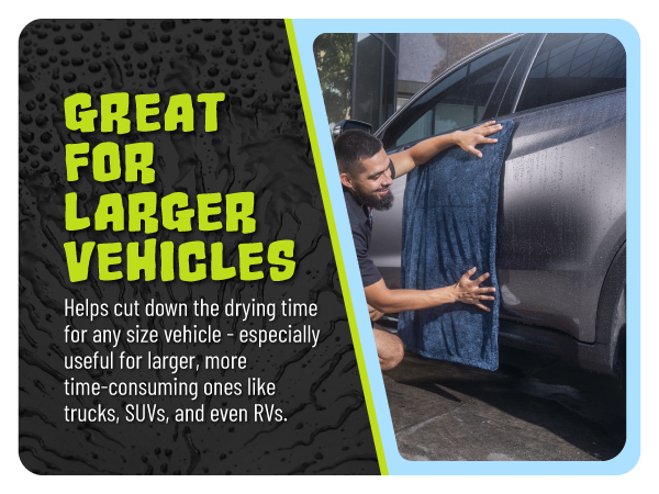 After Wash spray helps towels glide; speeds drying; smooth finish; streak-free results