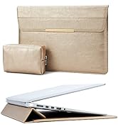 KALIDI 13.3-14 inch Laptop Stand Sleeve Case Faux Suede Leather for 13.3 13.5 13.6 14 inches MacB...