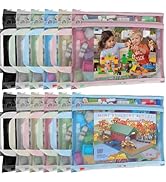 12 Pack Mesh Zipper Pouch Bags, Double-Layer Nylon Puzzle Storage Bags, Breathable See Through Zi...