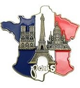 Multicolour France Map Refrigerator Sticker-Europe Tourist Souvenir,Innovative 3D Resin Fridge Ma...